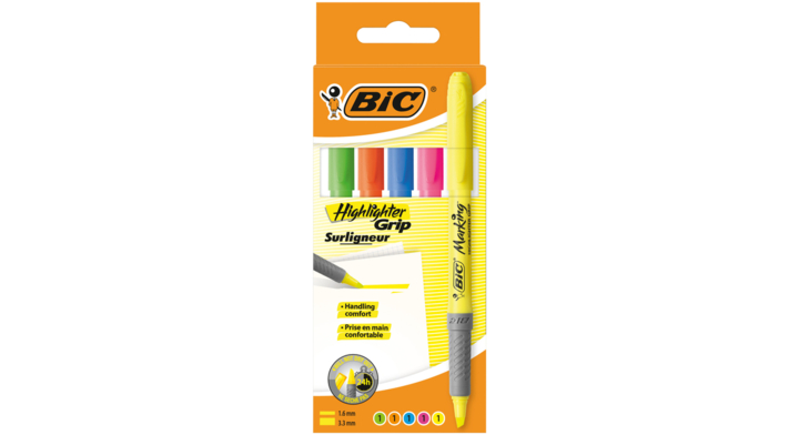 Markeerstift bic grip ass(896055)