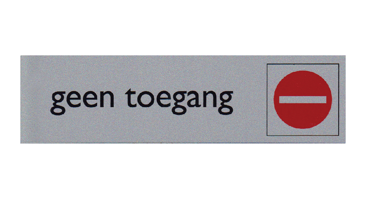 Infobord pictogram geen toegang 165x44mm