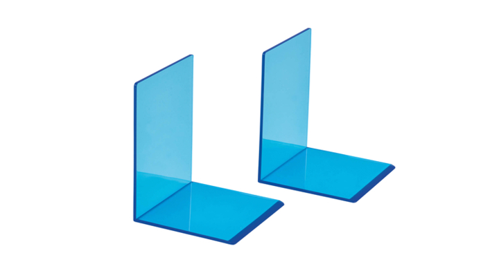 Boekensteun maul 10x10x13cm acryl neon blauw(3513631)
