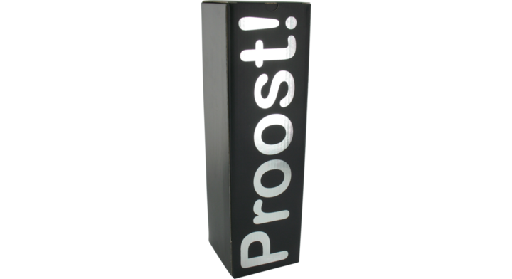 1-fles doos, Proost, 95x95x330mm, zwart (pak a 10st)