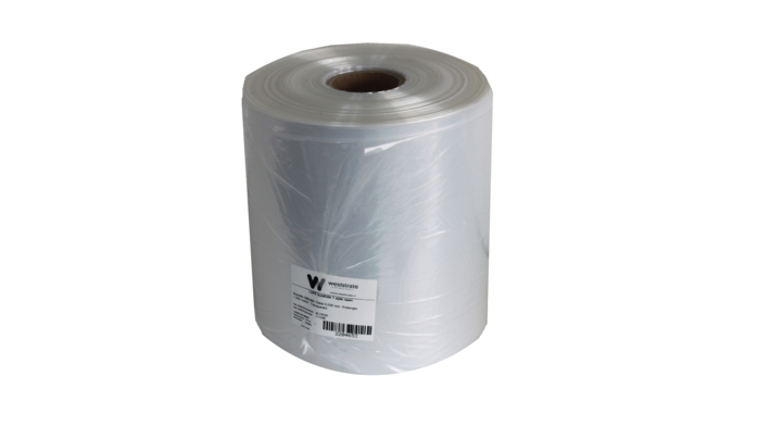 Halfbuisfolie, LDPE, 57cm, 20my, rol 32kg, 1 zijde open, 500 kg per pallet