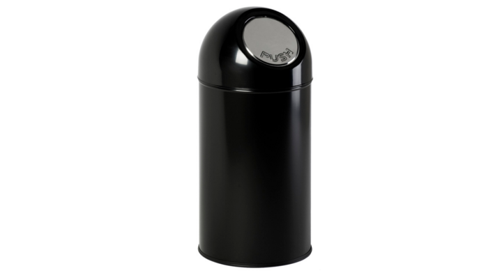Afvalbak met pushdeksel & binnenbak, 40 liter, zwart, VB 480002