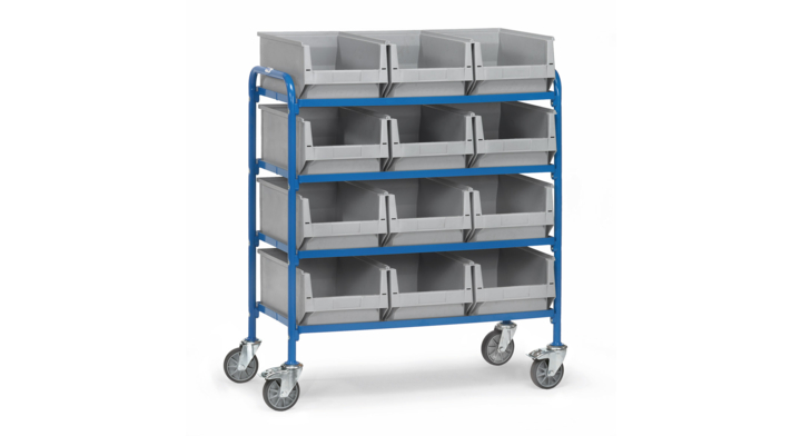 Bijzetwagen met magazijnbakken, 940x470mm Draagverm. 250kg