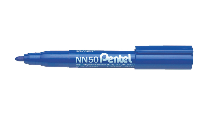 Viltstift pentel nn50 perm rond 1.5-3mm blauw