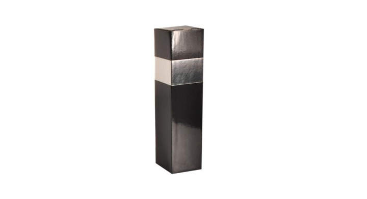 Geschenkdoos 1 Fles Zwart/Zilver 87x87x360mm Ds 50stuks