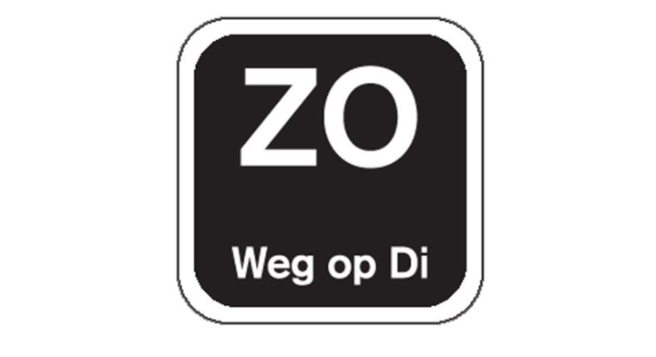 Etiketten, 19x19mm, Zwart, Zo weg op Di (1000 stuks)