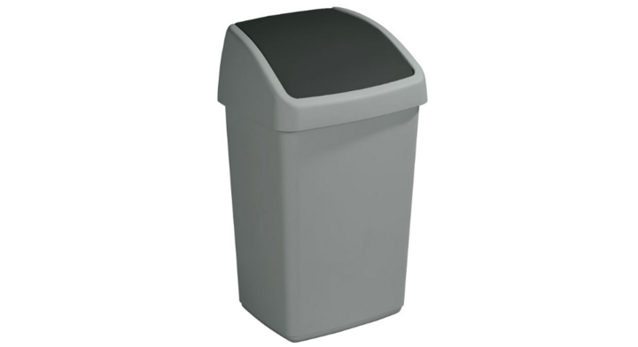 Delta, afvalbak met swingdeksel, 25 liter, grijs, VB 134119