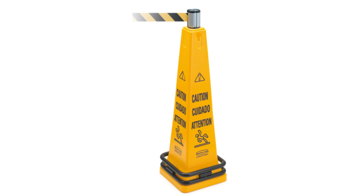 Barricadekegel 'wet floor' met waarschuwingsband, VB 006287