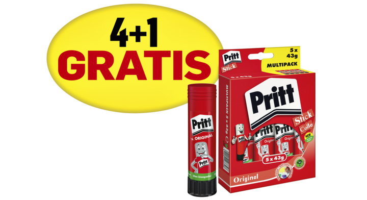 Lijmstift pritt pk312 43gr promopack 4+1 gratis(1445029)