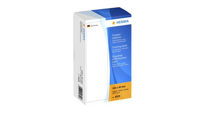 Etiket herma frankeer 4329 163x45mm 500st