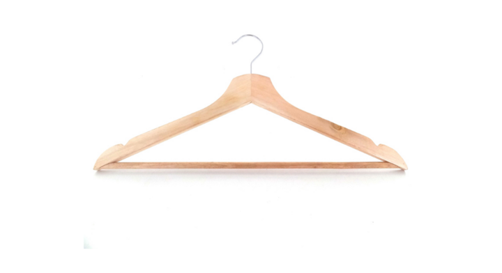 Houten kledinghanger met broekstang, VB 181896 (5 stuks)
