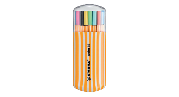 Fineliner stabilo point 88 zebra etui ass