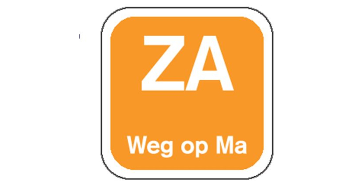 Etiketten ,19x19mm, Oranje, Za  Weg op Ma (1000 stuks)