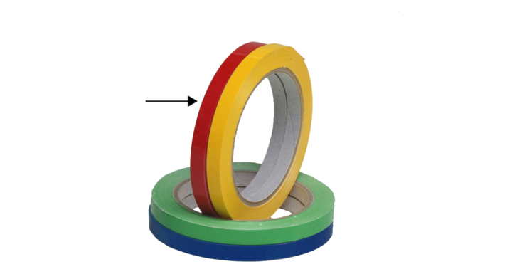 Tape voor zakkensluiter, PVC, 9mm x 66m, rood (16 rol)