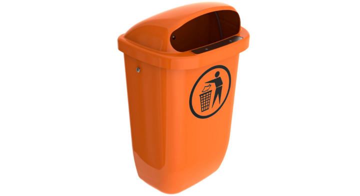 Din-PK, buitenafvalbak, 50 liter, oranje, VB 061556