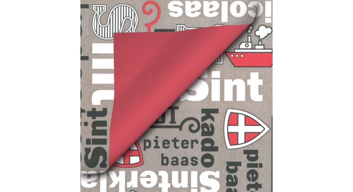Cadeaupapier Sint, 50cm x 200 meter, D014, zilver