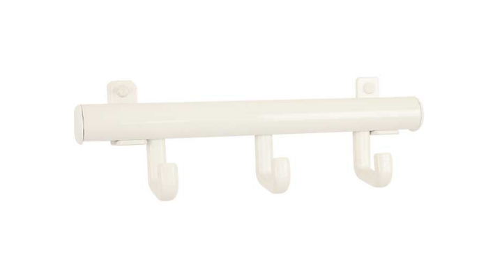 Wandkapstok Techno, 32 cm, 3-haaks, wit, VB 718009