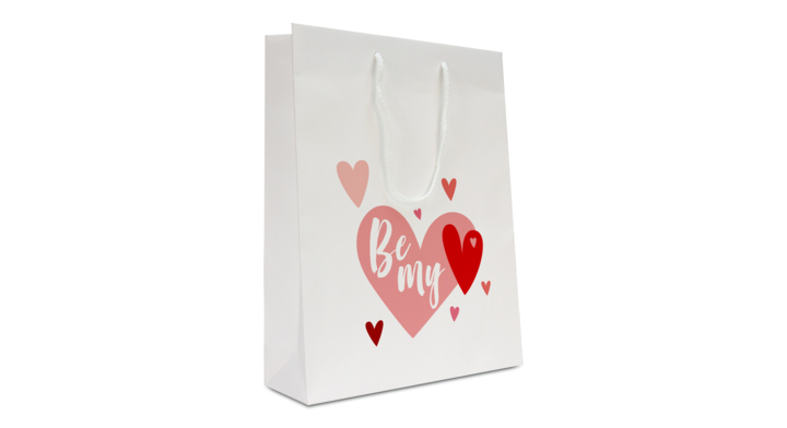 papieren valentijn tassen - 31+10x40cm,wit, (100st)