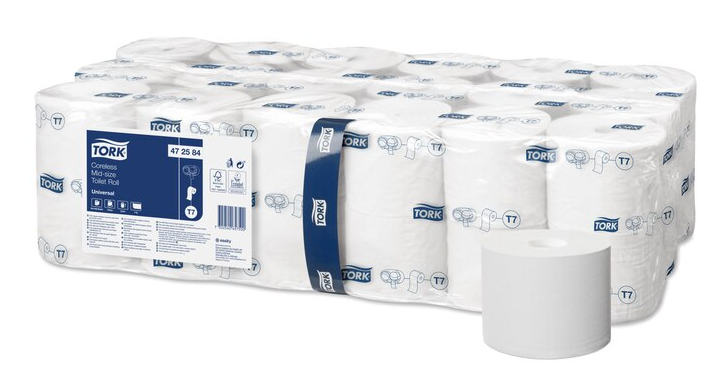 Tork Universal | Hulsloos Toiletpapier | 1300 Vel | 1-Laags | T7 | Wit | 472584 (36 stuks)