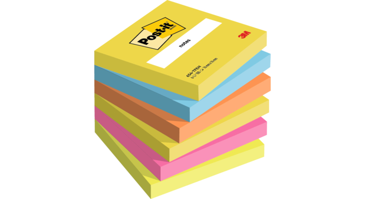 Memoblok 3m post-it 654 76x76mm energetic colours(654-tfen)