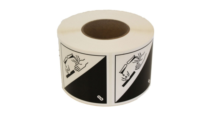 Etiket bijtende stoffen, PP, 102x102mm, permanent (1000 st)
