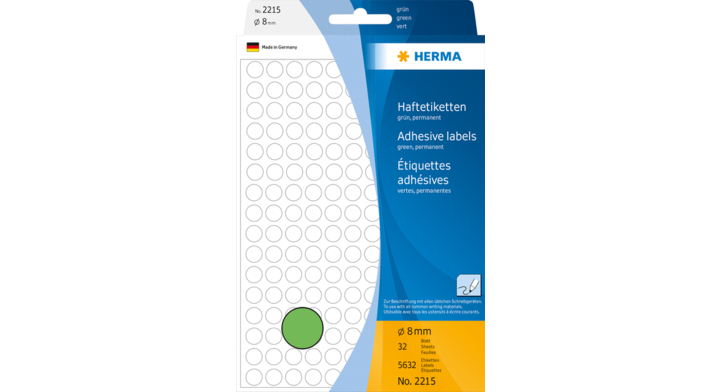 Etiket herma 2215 rond 8mm 5632st groen