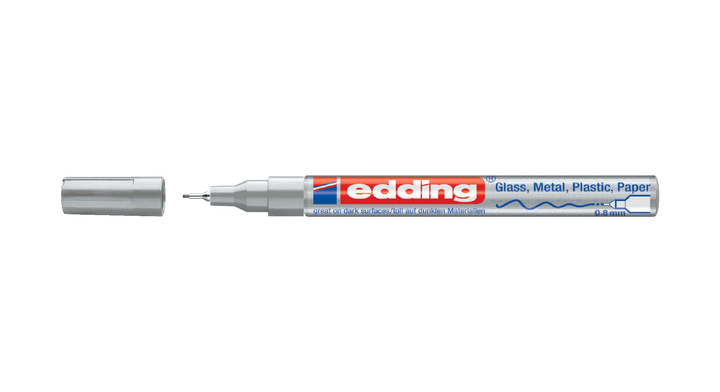 Viltstift edding 780 lak perm rond 0.8mm zilver