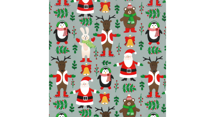 Cadeaupapier Kerst, 30cm x 200 meter, D90203, zilver