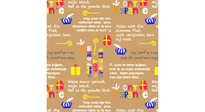 Cadeaupapier Sint, 30cm x 200 meter, D043, brons