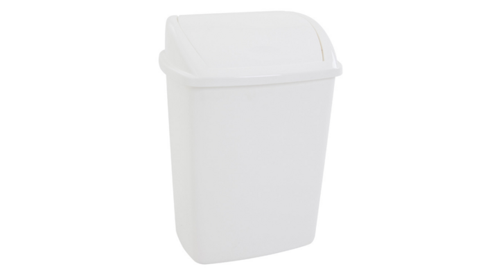 Afvalbak met swingdeksel, 26 liter, wit, VB 200842
