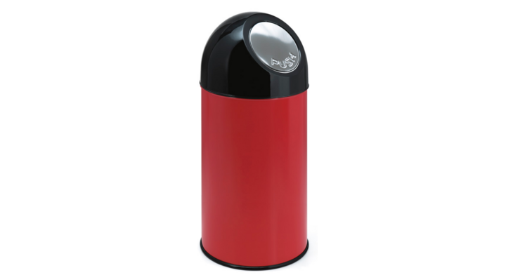 Afvalbak met pushdeksel & binnenbak, 40 liter, rood, VB 480002