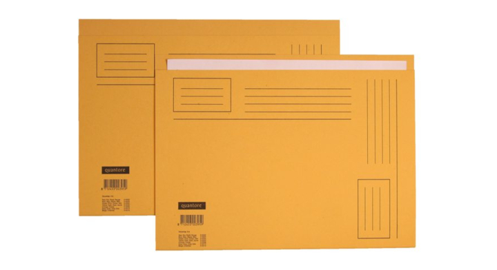 Vouwmap quantore a4 ongelijke zijde 250gr geel