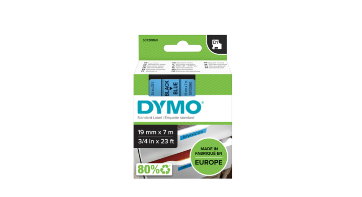 Lettertape dymo 45806 2000/5500 19mmx7m bl/zwart