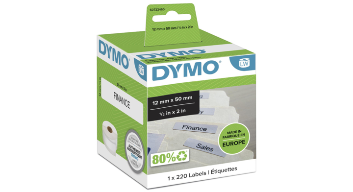 Etiket dymo 99017 labelprint hangmapruiter 12x50mm