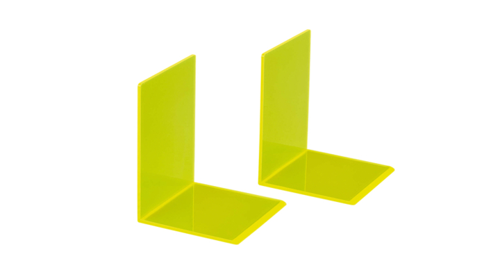 Boekensteun maul 10x10x13cm acryl neon geel(3513611)