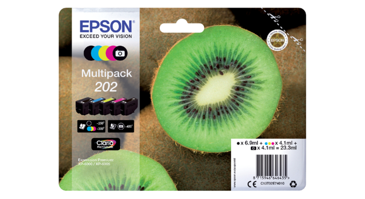 Inkcartridge epson 202 t02e74 zwart + 3 kl + fzw(2888127)