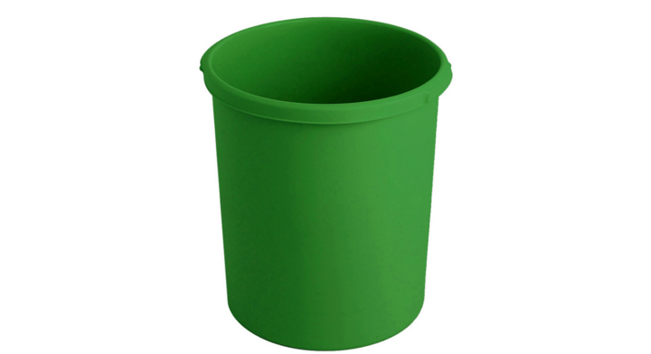 Kunststof papierbak, rond, 30 liter, groen, VB 201834