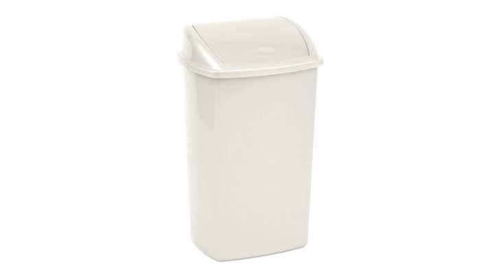 Afvalbak met swingdeksel, 73 liter, wit, VB 008458