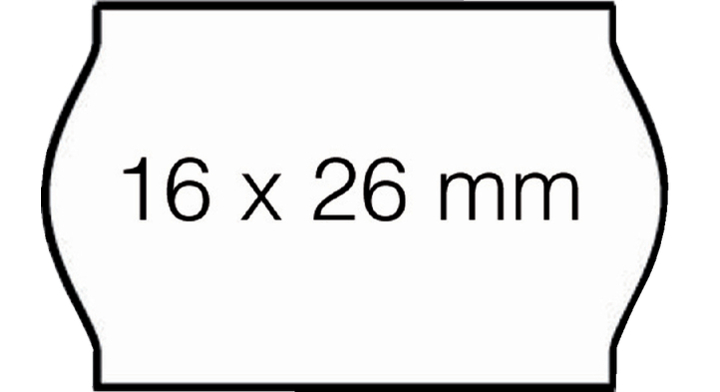 Prijsetiket voor s14 26x16mm n-perm wit
