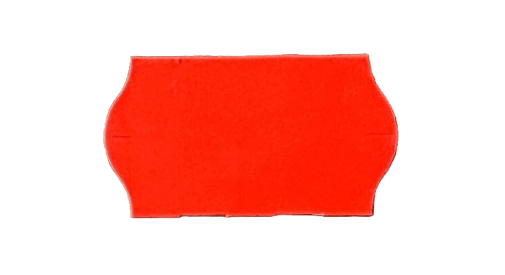Etiketten Golfrand 25x16 mm Fluor Rood Gom. 5 Ds 40 Rol