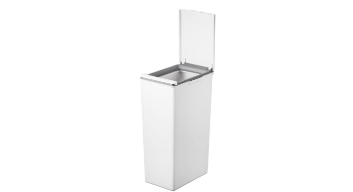 Morandi, afvalbak, touch deksel, 40 liter, wit, VB 618740
