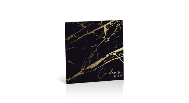 Cadeaubon, dessin black-gold marble, 12,5x12,5cm (10 st)