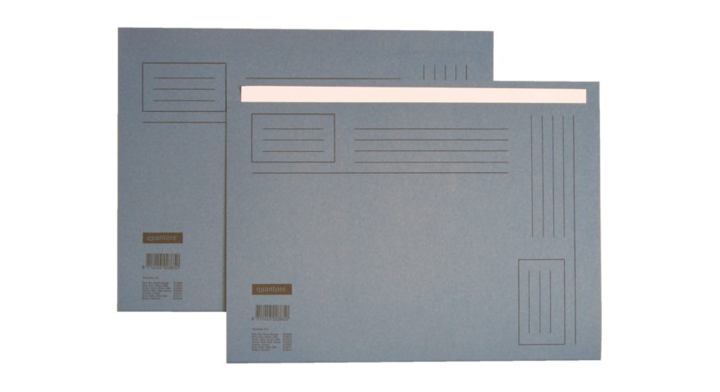 Vouwmap quantore fo ongelijke zijde 250gr blauw