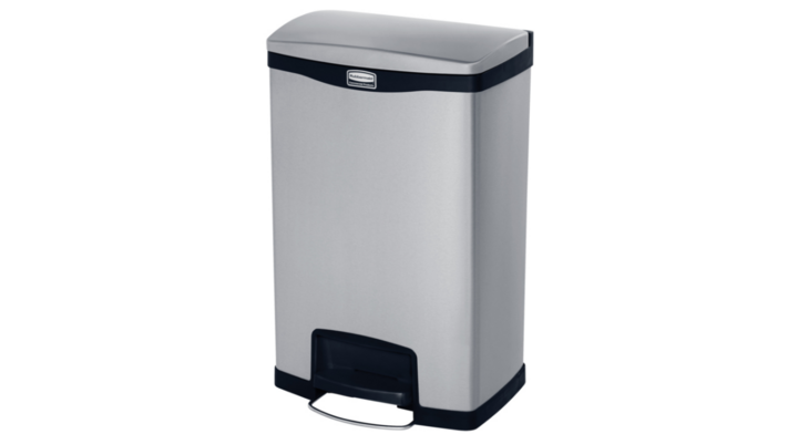 Rubbermaid, pedaalemmer, 50 liter, mat RVS/zwart, VB 224658