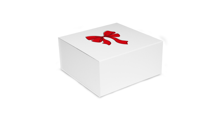 Luxe kerstmagneetdoos , Ribbon, 22x16,5x3cm, wit (25 stuks)