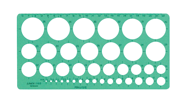 Sjabloon linex 1116s cirkels met inktvoetjes