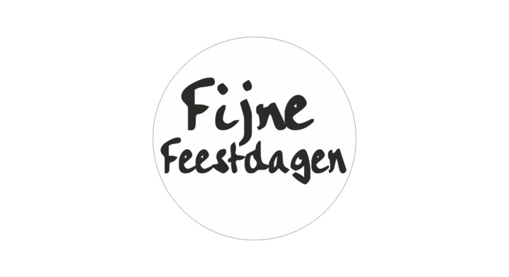Etiket, Fijne Feestdagen, 39mm, wit (1000 stuks)