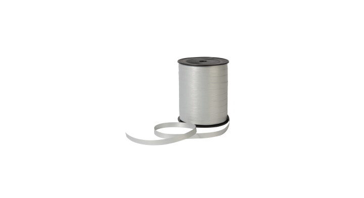 Krullint, paperlook, 10mm x 250m, zilver