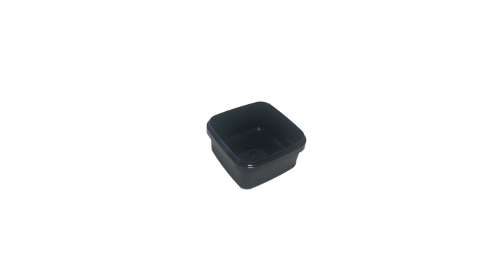 Bak vierkant, PP, 129x129x60mm, 600ml, zwart (432 stuks)