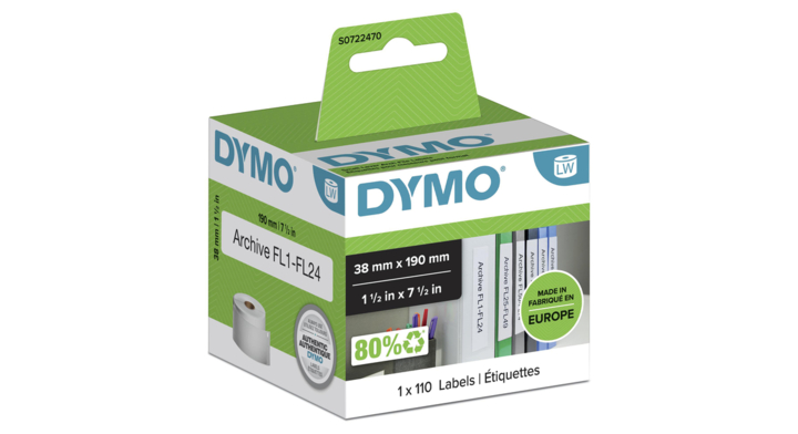 Etiket dymo 99018 labelprint ordner smal 38x190mm